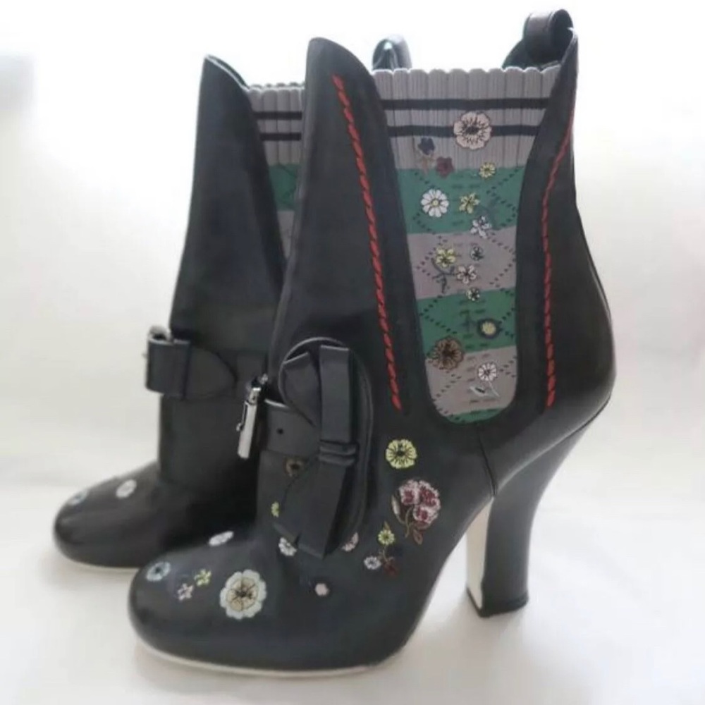 Fendi Embroidered Bootie size 9